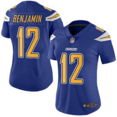 Los Angeles Chargers NFL Football Travis Benjamin Electric Blue Jersey Women Limited #12 Rush Vapor Untouchable->youth nfl jersey->Youth Jersey